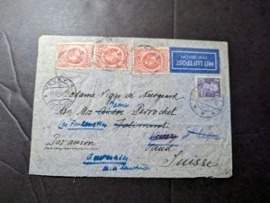 1945 Denmark Airmail Cover Frederiksunn to Vevey Switzerland