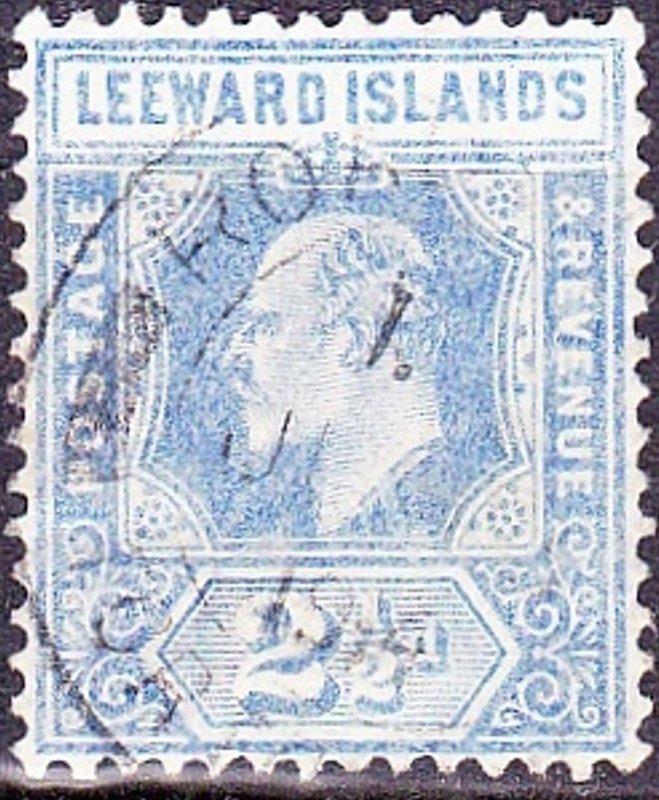 LEEWARD ISLANDS 1907 KEDVII 2.5d Bright Blue SG40 Used