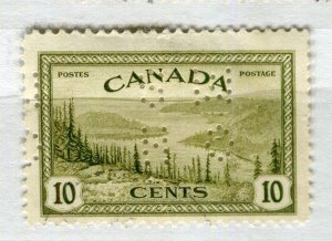 CANADA; 1946 early GVI Peace issue OFFICIAL PERFIN issue fine used 10c. value