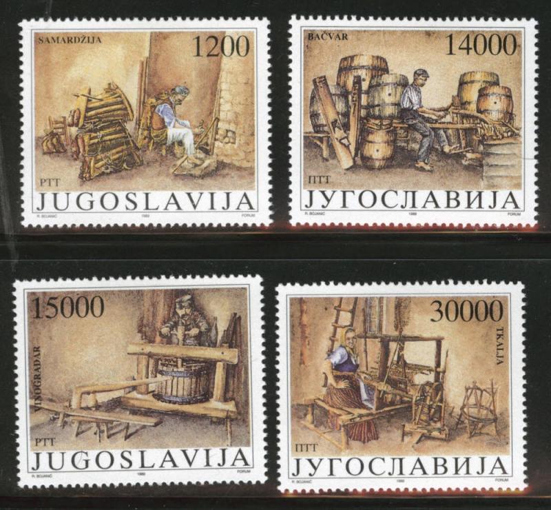 Yugsolvaia Scott 1991-1994  MH*  1989 stamp set