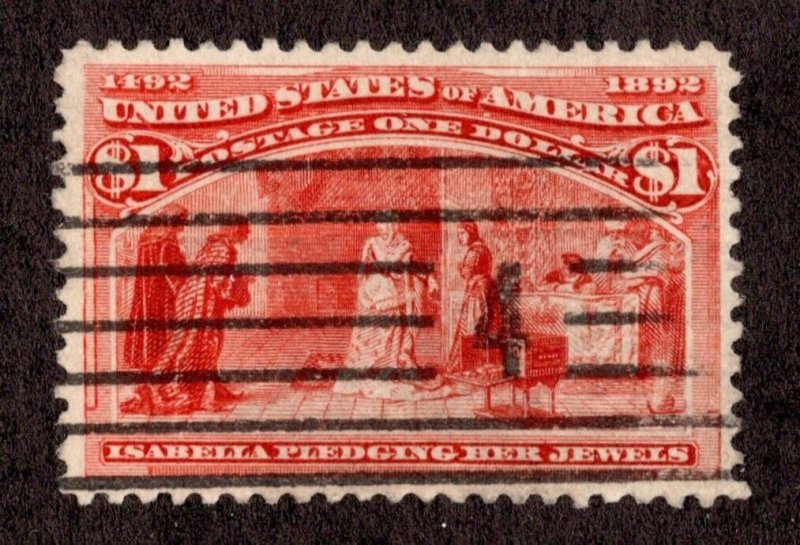 *KAPPYSstamps 17150 COLUMBIAN EXOP 1893 SCOTT 241 $1.00 XF-S GOOD CANCEL