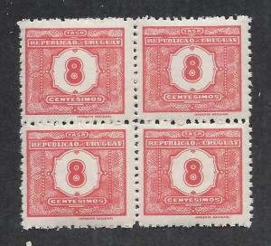 URUGUAY SC# J32 B/4 FVF/MNH 1938