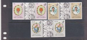 Gambia Scott # 426-428 Diana Royal Wedding Gutter Pairs Set of 3  MNH