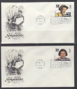 US 3100-3103 Songwriters Set of Four U/A FDCs