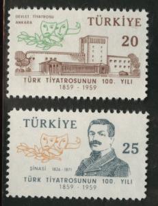 TURKEY Scott 1434-5 MNH** 1959 stamp set