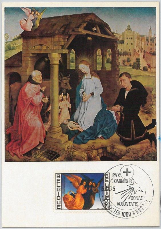 63460 -  BELGIUM - POSTAL HISTORY: MAXIMUM CARD 1975 -  ART Christmas