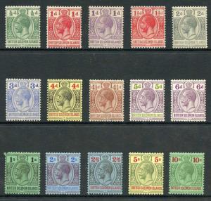 British Solomon Islands SG39/52 1922 set of 15 U/M