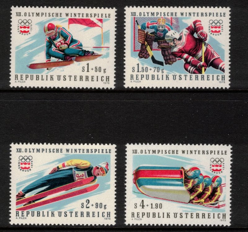 AUSTRIA 1975 Winter Olympics; Scott B331-38, Michel 1479-82, 1499-1502; MNH