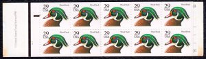 United States 1991 Wood Duck Complete Mint MNH Booklet SC 2485b