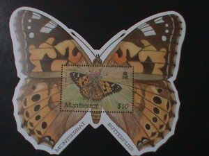 MONTSERRAT-SPECIAL BUTTERFLY SHAPE CUTTING- LOVELY BUTTERFLY MNH SHEET VF