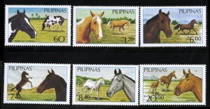 Philippines #17747A-6 Cat$16.50, 1984 Horses, set of six, never hinged