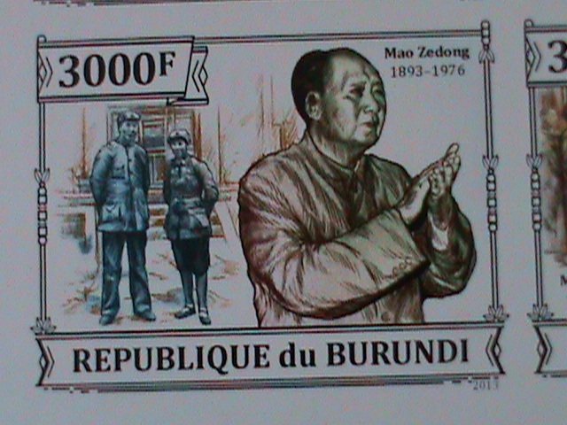 BURUNDI-1976-120TH ANNIV: BIRTH OF CHAIRMAN MAO ZEDONG  MNH IMPERF SHEET-VF