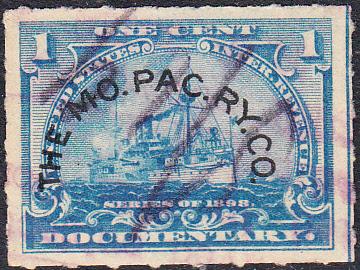US #R163 Used   The Mo. Pac. Ry. Co  Printed Cancel