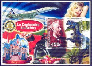 Djibouti 2005 Rotary Club 100 Years Dinosaurs Jules Verne S/S MNH