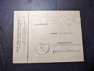 1943 Censored German Norway Cover Oslo to Finneidfjord The Reich Commissioner