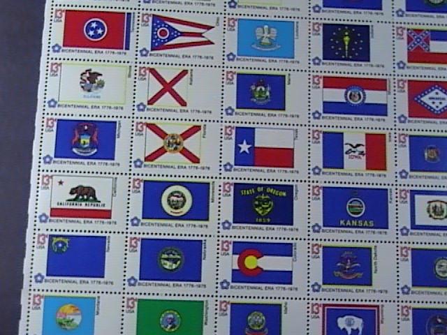 U.S.# 1633-1682(1682a)-MINT/NEVER HINGED-- PANE OF 50--BICENT.-STATE FLAGS--1976