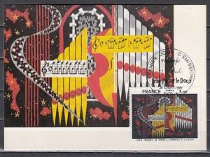 France, Scott cat. 1691. Hommage to Bach issue. Organ Art. Maximum Card. ^