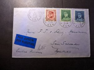 1931 Belgium Airmail Cover Antwerp to San Salvador El Salvador