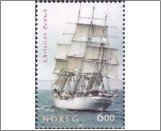 Norway Used NK 1576   Christian Radich 6 Krone Multicolor (Boats and Ships, B...