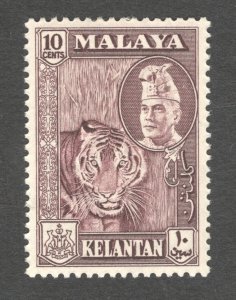 Malaya - Kelantan, Scott #77  VF, Unused, 10 cent chocolate .... 3250055/6