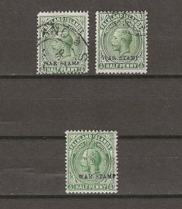 FALKLAND ISLANDS  1918/20 SG 71, 71b, 71c USED