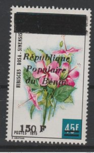 1986 Benin Mi. 437 Flower Flower Flora Hibiscus Overloaded Overprint MNH-