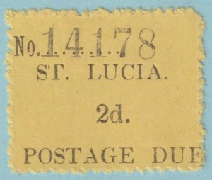 ST LUCIA J2 J2a 4MM WIDE OVERPRINT  MINT HINGED NO GUM AS ISSUED VERY FINE - NXE