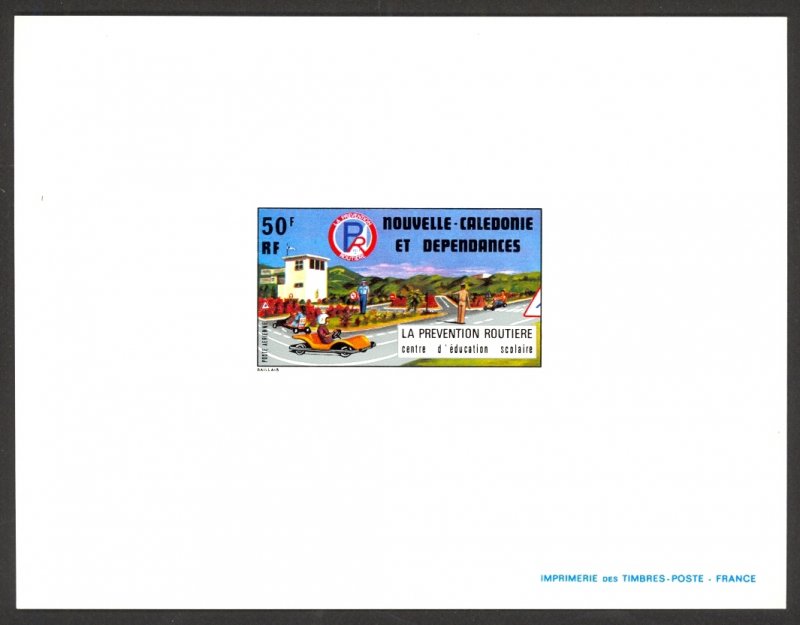 NEW CALEDONIA 1977 ROAD SAFETY TRAINING Airmail Die Proof Sc C137 MNGAI