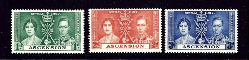 Ascension 37-39 MNH 1937 KGVI Coronation set