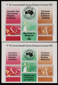 AUSTRALIA 1982 Commonwealth Games M/Sheet 4 diff Ausipex 84 promotional. MNH **.