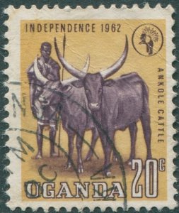 Uganda 1962 SG102 20c Cattle FU