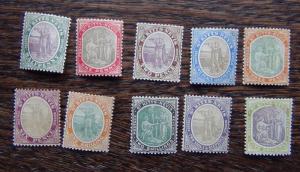 St Kitts Nevis 1903 set complete to 5s MM or MNH