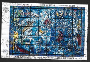 United Nations 179: Chagall Window sheet. Postally used, VF