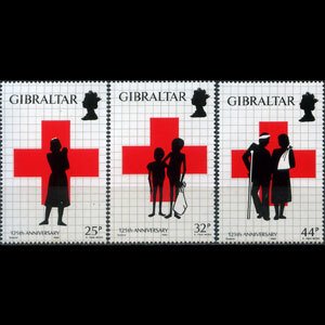 GIBRALTAR 1989 - Scott# 549-51 Red Cross 125th. Set of 3 NH