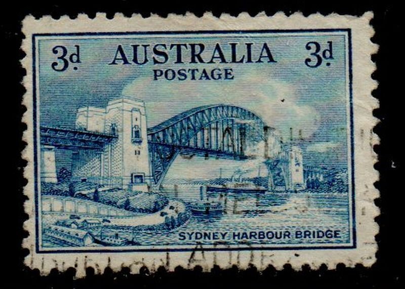 Australia Sc 131 1932 3d Sydney Bridge stamp used