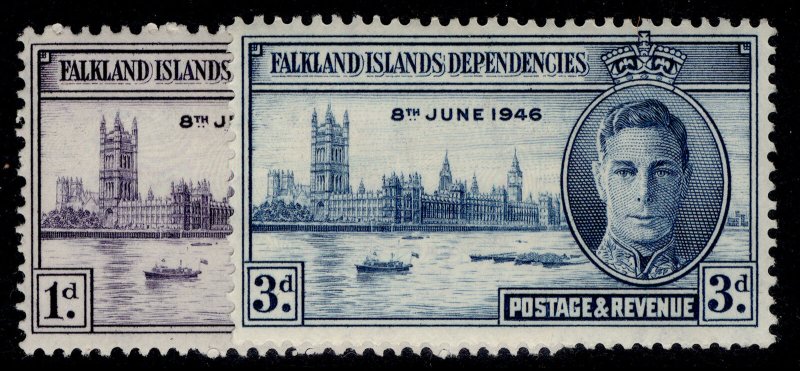 FALKLAND ISLANDS - Dependencies GVI SG G17-G18, 1946 VICTORY set, M MINT.