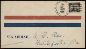 USA 1925 Airmail Air Field New York Bellefonte PA Cover 84476