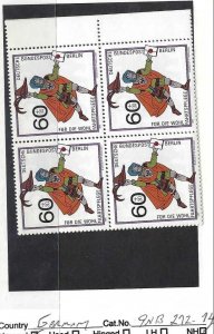 GERMANY BERLIN 9NB272-274 MNH BLOCKS OF 4 [D3]