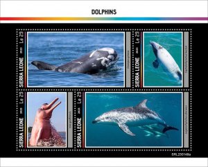 SIERRA LEONE - 2023 - Dolphins - Perf 4v Sheet - Mint Never Hinged