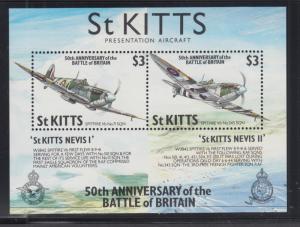 St. Kitts Sc 289 MNH. 1990 Battle of Britain Souvenir Sheet, VF