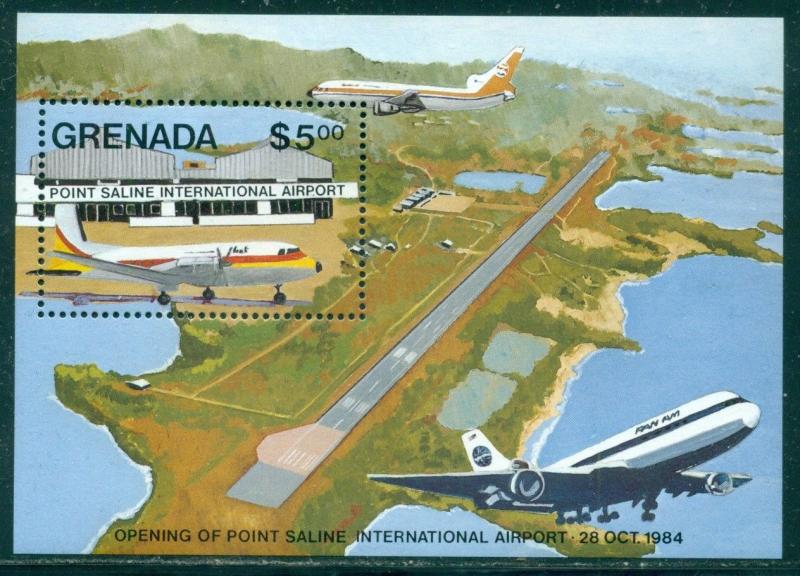 GRENADA SCOTT # 1269, 1985 PORT SALINE AIRPORT S/S, MINT, OG, NH, GREAT PRICE!