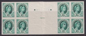 Rhodesia & Nyasaland, Scott 146 (SG 6), Imperf Plate Proof Gutter Block of Eight