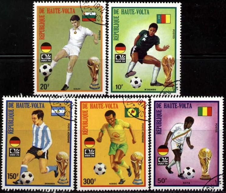 10th World Cup Soccer, Munich, 1974, Haute-Volta SC#328-330, C185-6 used set