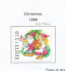 ESTONIA - 1999 - Christmas - Perf Single Stamp - Mint Lightly Hinged