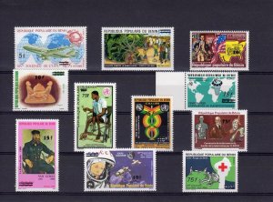 Benin 1984 Space/Red Cross/Van Gogh set overprinted with new values (11) MNH