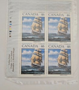 Canada 1999 Sailing Ship Marco Polo #1779 Set of Corner Inscription Blocks