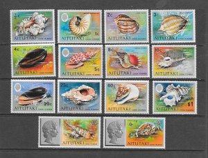 SHELLS - AITUTAKI #82-95   MNH