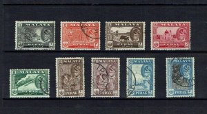 Perak: 1957, Changed Inset Portrait of Sultan Yussuf, Good Used set to 50c.