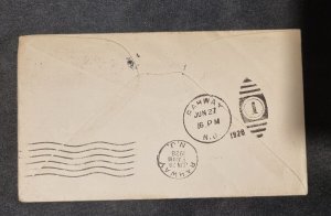 Us 1928 Air Mail Cover. Housyon Texas. Rahway New Jersey. Air Mail Saves Time.