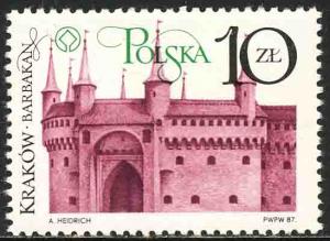 Poland 1987 Sc 2809 Barbican Gate Wawel Castle Stamp MNH